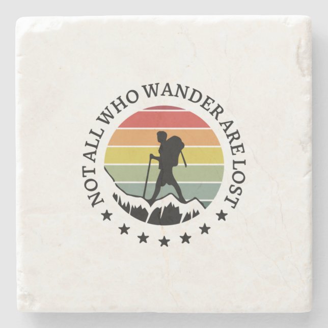Camper Gift | Not All Who Wander Are Lost Birthday Stenunderlägg (Framsidan)