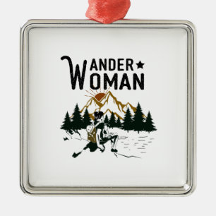 Camper Gift Wander Woman Birthday Julgransprydnad Metall