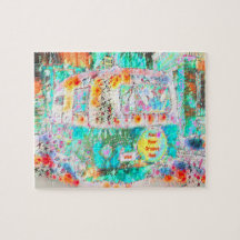 Camper Hippie Retro Art Hitta din Groove och din V