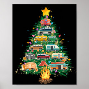 Camper Julgran Fordon Camping Rving Poster