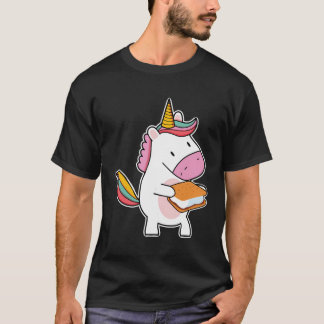 Camper Kids Cute Smore Unicorn Marshmallow T Shirt