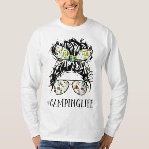 Camper Life Mamma Camping Life Humor Skull för kam T Shirt