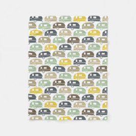 Camper Lycklig| Moderna Camper Blanket Retro Blues Fleecefilt