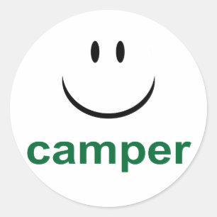 Camper Lycklig Runt Klistermärke