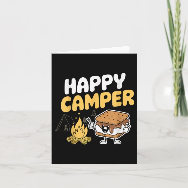 Camper Marshmallow Camping Smores Kawaii Smores Kort (Framsida)