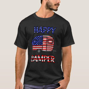 Camper Merica American Lycklig Pride Flagga 4:e Ju T Shirt