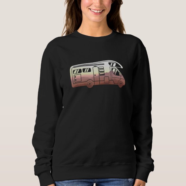Camper Motorhome Camping Van Mobile Home Romantic T Shirt (Framsida)