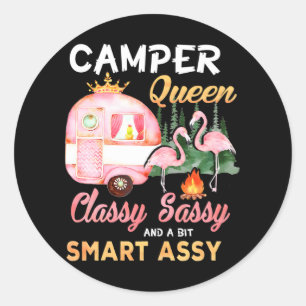 Camper Queen Classy Sassy A Bit Smart Assy Runt Klistermärke