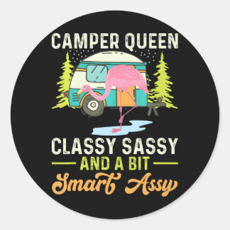 Camper Queen Classy Sassy och en bitter smart assy Runt Klistermärke
