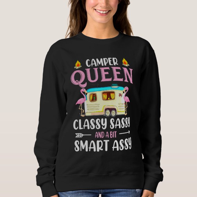 Camper Queen Classy Sassy och en bitter smart assy T Shirt (Framsida)