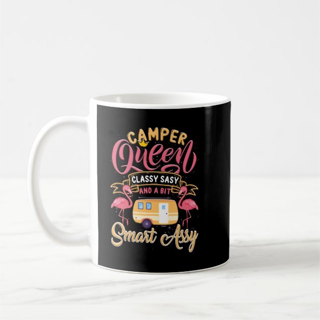 Camper Queen Classy Sassy Smart Assy Camping RV Gi Kaffemugg (Vänster)