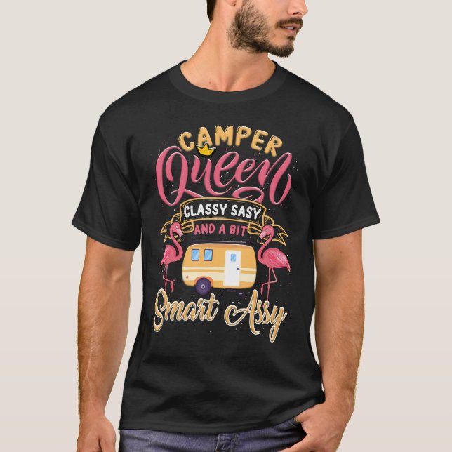 Camper Queen Classy Sassy Smart Assy Funny Camping T Shirt (Framsida)