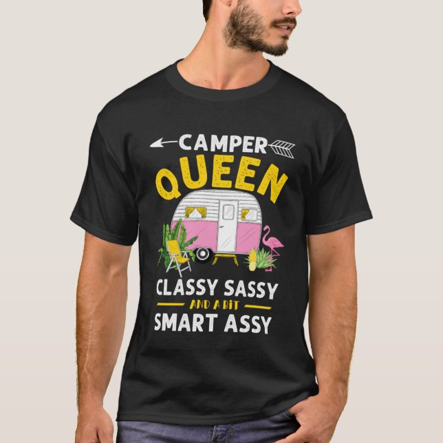 Camper Queen Classy Sassy Smart Assy Funny Men Wom T Shirt (Framsida)