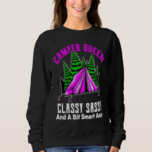 Camper Queen Classy Sassy Smart Assy RV Camping Gi T Shirt (Framsida)