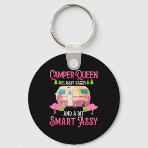 Camper Queen Classy Sassy Smart Funny Women Girls Nyckelring