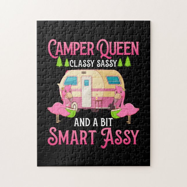 Camper Queen Classy Sassy Smart Funny Women Girls Pussel (Vertikal)