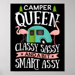 Camper Queen Cly Sy Smart Funny Women Girls Campin Poster