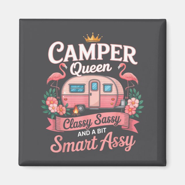 Camper Queen Cly Sy Smart Y Camng Rv Women  Magnet (Framsidan)