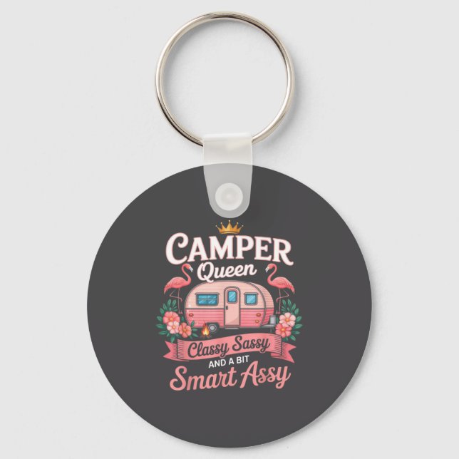 Camper Queen Cly Sy Smart Y Camng Rv Women  Nyckelring (Framsida)