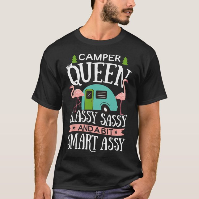Camper Queen Cly Sy Smart Y T Shirt Camping Rv Pre (Framsida)