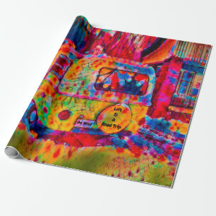 Camper Retro Hippie Colorful Life är en väg Resa Presentpapper