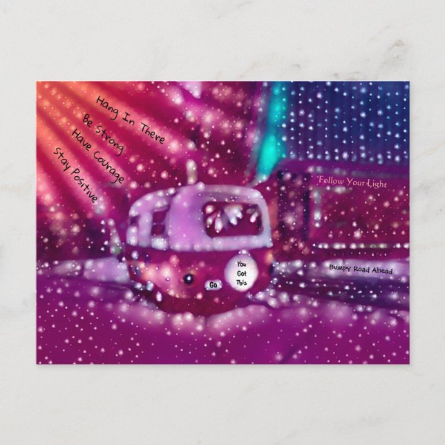 Camper Retro Hippie du Har den här inspirationslär Vykort (Framsida)