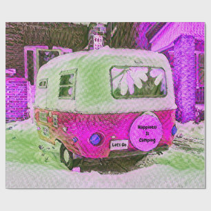 Camper Retro-Vintage Hippie-lyckan är en kampanj Presentpapper