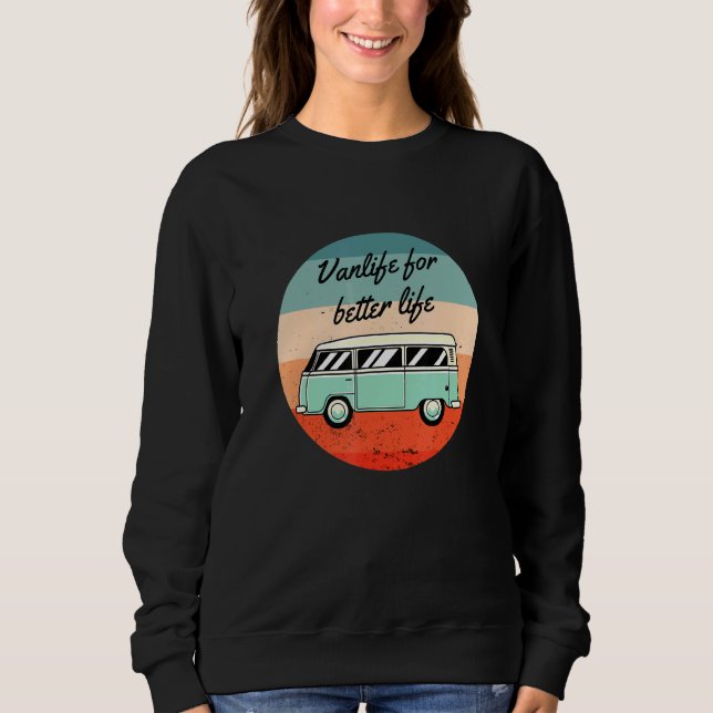 Camper Retro Vintage Van Life Caravan T Shirt (Framsida)