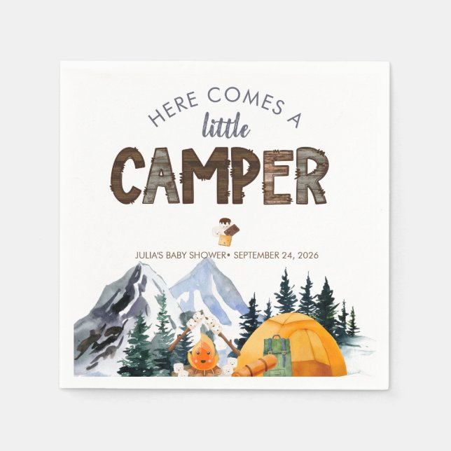 Camper | Rustic Baby Shower Pappersservett (Framsidan)