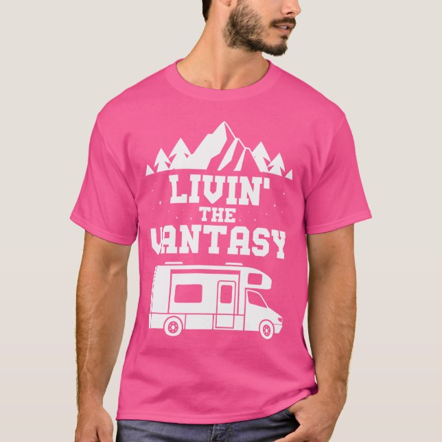Camper Shirt Livin'the Vantasy Caravan Life T (Framsida)