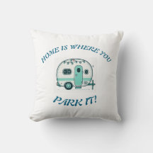 Camper Throw Pillow by Sommer Hamilton