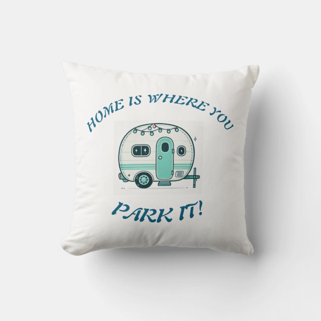 Camper Throw Pillow by Sommer Hamilton Kudde (Framsida)