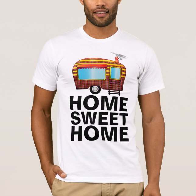 CAMPER TRAILER, HOME SWEET HOME T-Shirts (Framsida)