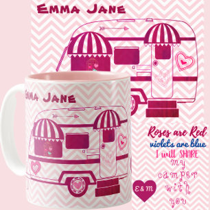Camper Trailer Ro är Red Valentine Day Två-Tonad Mugg