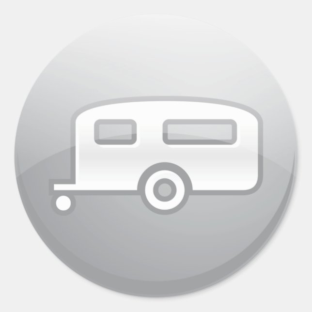 Camper Trailer Runt Klistermärke (Framsida)