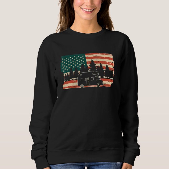 Camper USA Flag Caravan - Funny Camping_1 T Shirt (Framsida)