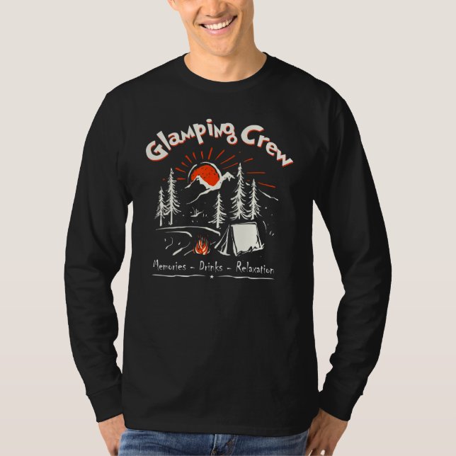 Camper Vacation Glamping Crew Memories Fire Friend T Shirt (Framsida)