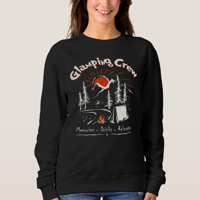 Camper Vacation Glamping Crew Memories Fire Friend T Shirt (Framsida)