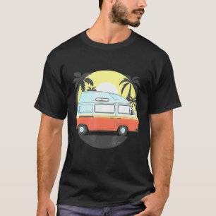 Camper Van Camping Manar Women Retro Sol 70-talet T Shirt