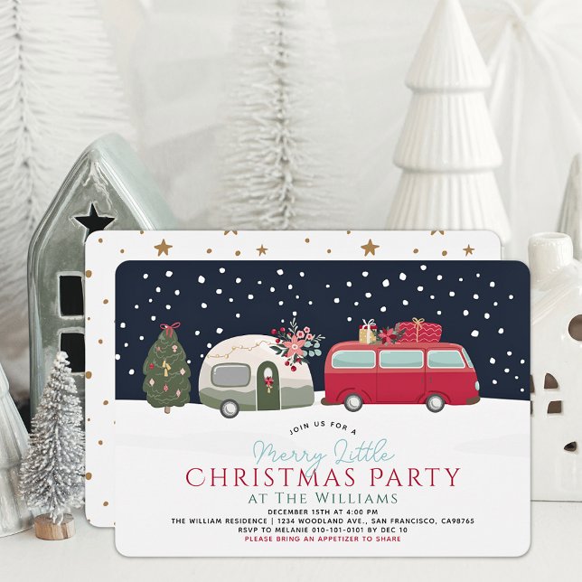 Camper Van Navy Merry Little jul Party Inbjudningar (Skapare uppladdad)
