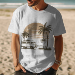 Camper van på stranden t shirt