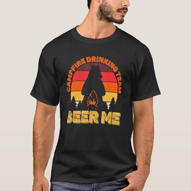 Campers Campfire Drinking Team Beer Camping Bea T Shirt (Framsida)