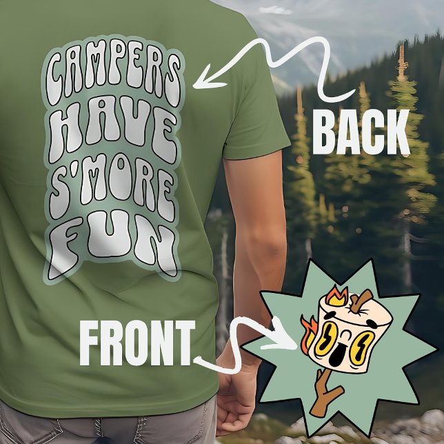 Campers har mer Roligt Groovy Retro Camping Shirt T Shirt (Campers Have S'more Fun Groovy Retro Camping Shirt)