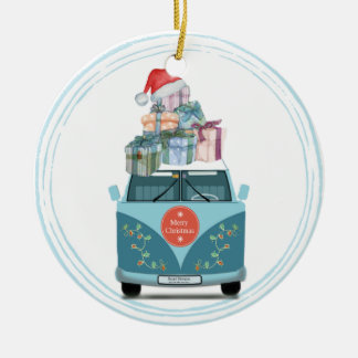 Campervan jul Ceramic Ornament