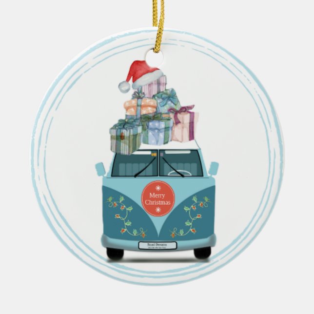 Campervan jul Ceramic Ornament (Framsidan)