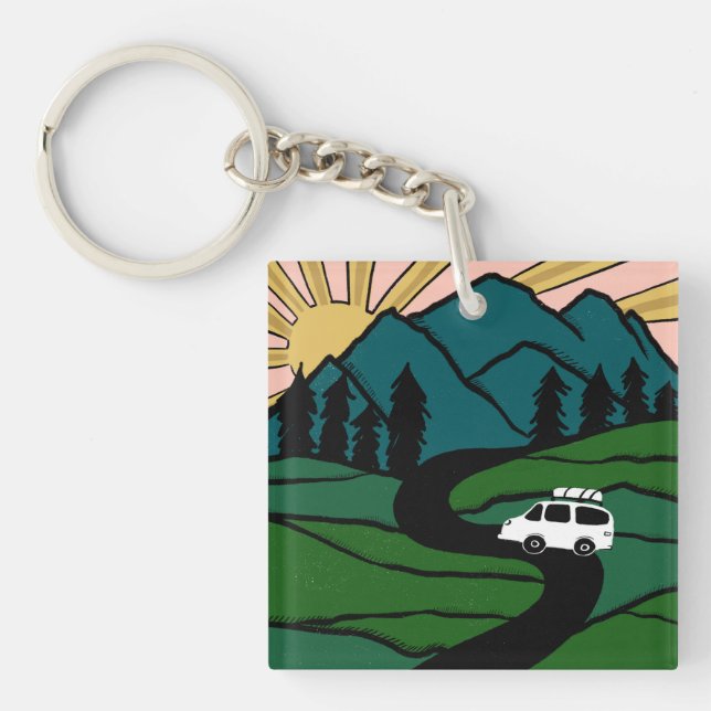 Campervan Mountains Vanlife RV Sunrise (Framsidan)