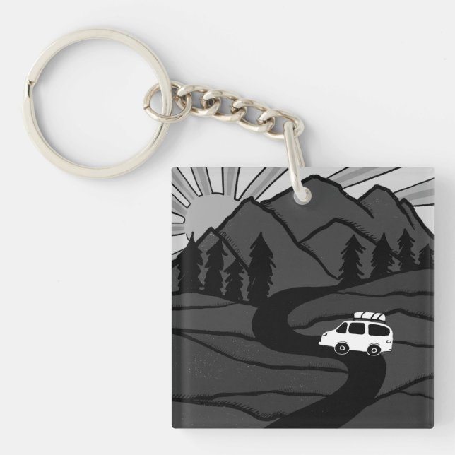 Campervan Mountains Vanlife RV Sunrise (Framsidan)