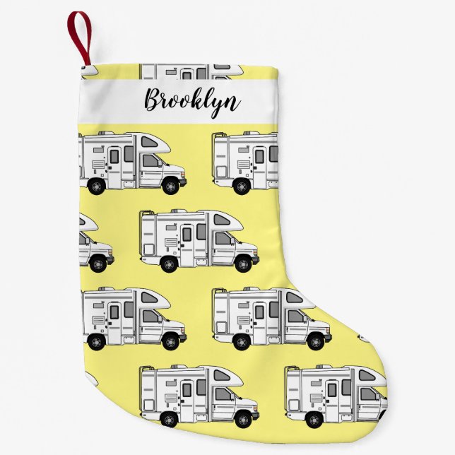 Campervan serieillustration liten julstrumpa (Framsidan)