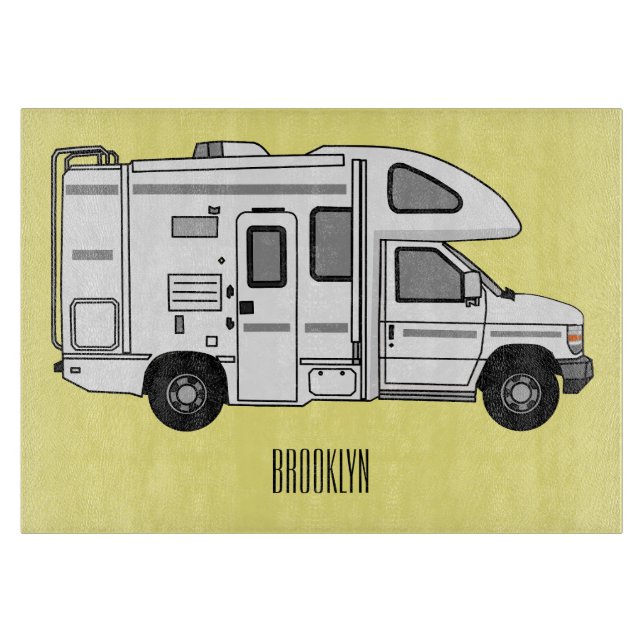 Campervan tecknad illustration (Framsidan)
