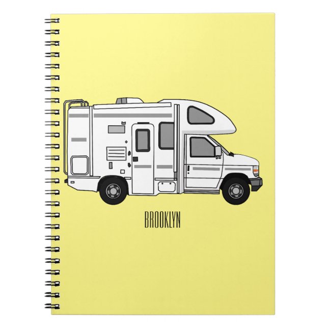 Campervan tecknad illustration anteckningsbok (Framsidan)